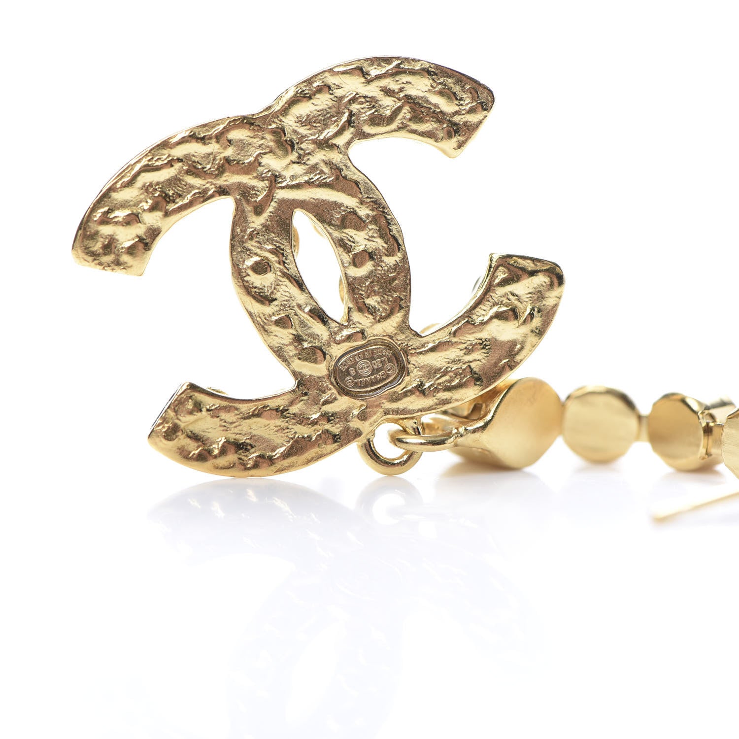 Chanel CC Crystal Drop Earrings Gold 4 of 5