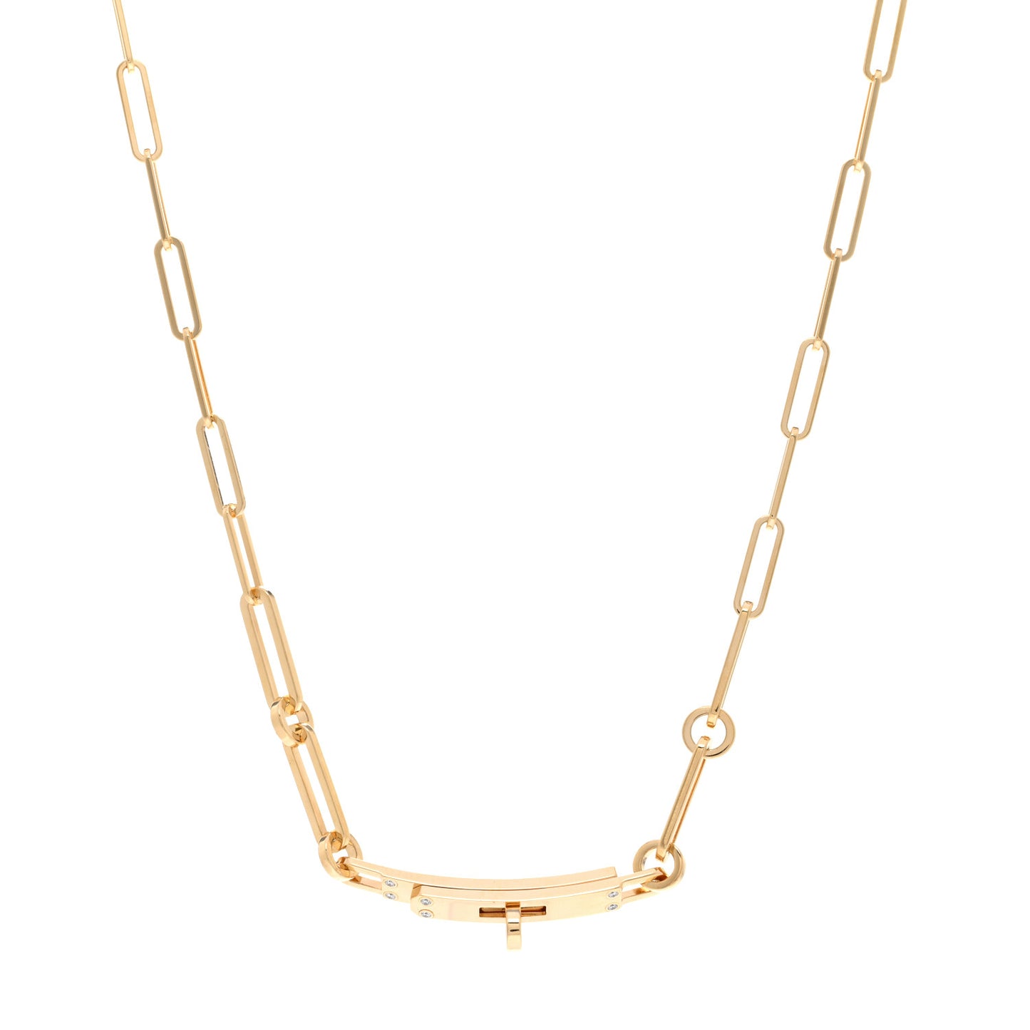 18K Yellow Gold Diamond Kelly Chaine Choker Necklace