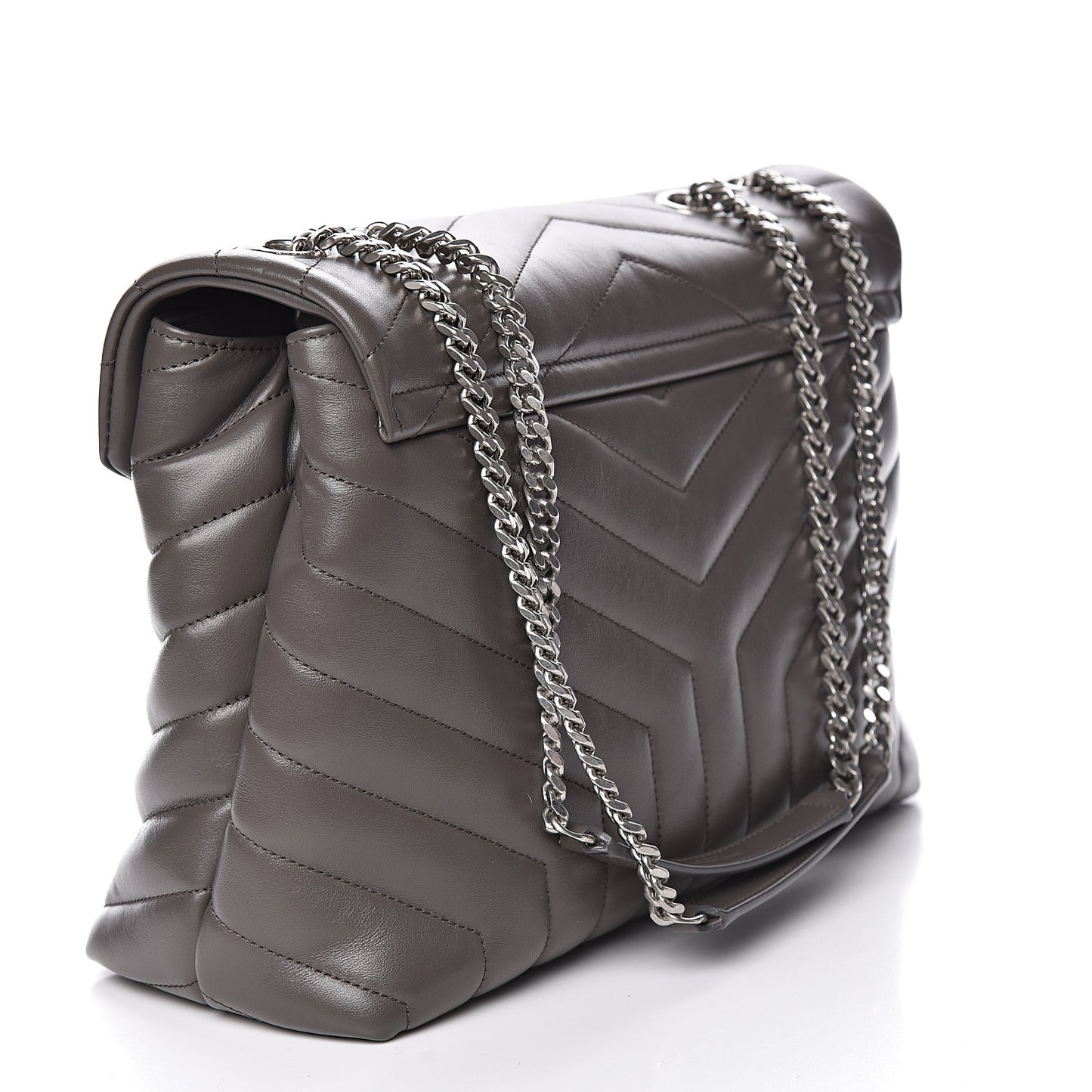 Calfskin Y Quilted Monogram Medium Loulou Chain Satchel Earth