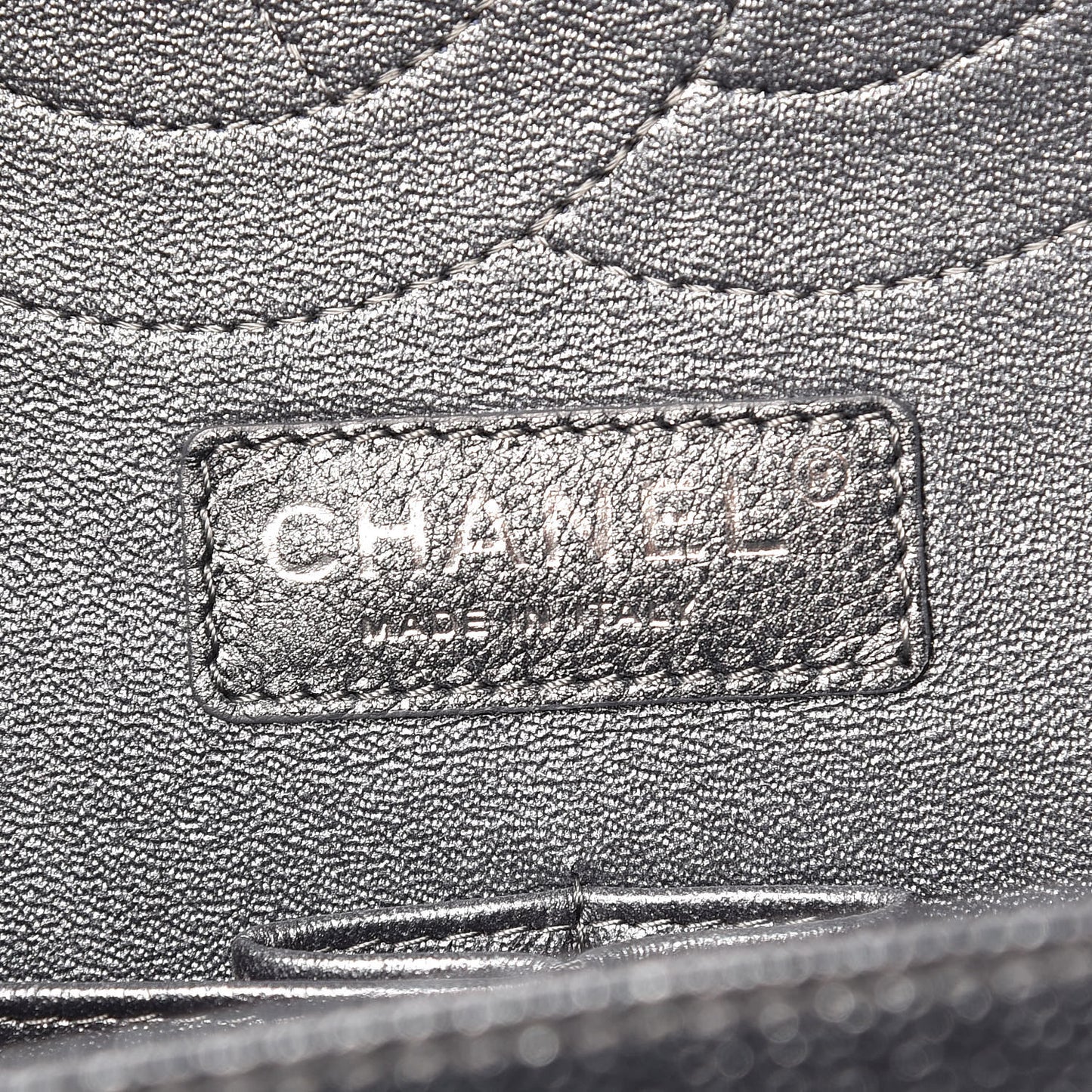 Pearly Caviar Quilted Jumbo Double Flap Grey