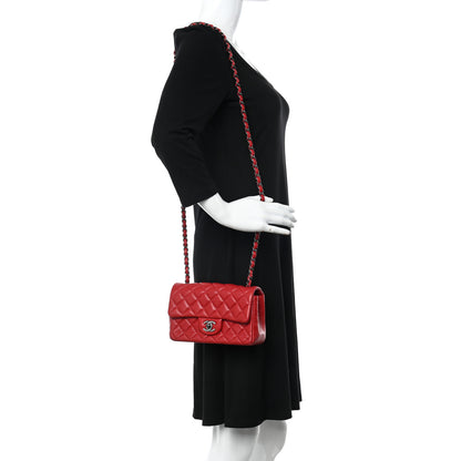 Chanel Lambskin Quilted Mini Rectangular Flap Red 3 of 11