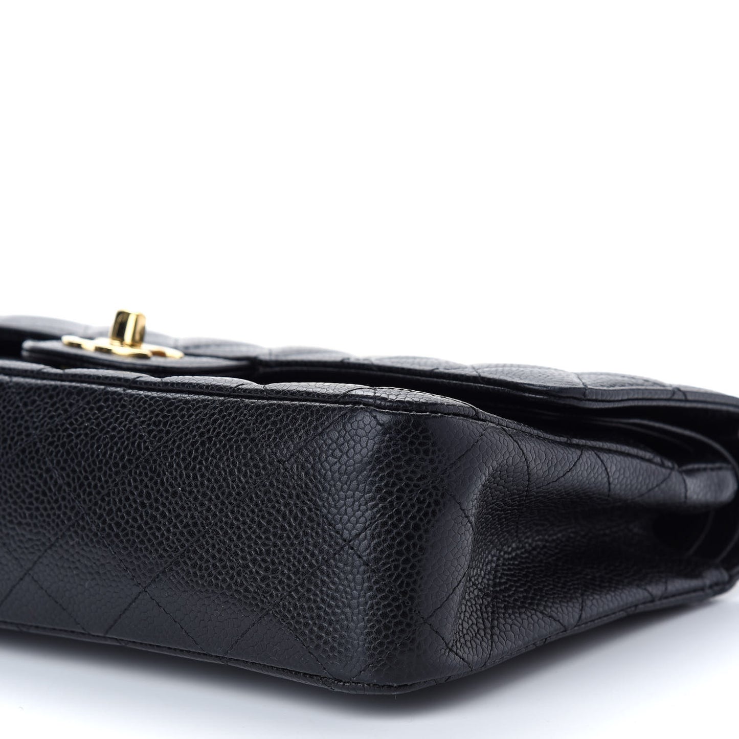 Caviar Quilted Medium Double Flap Black