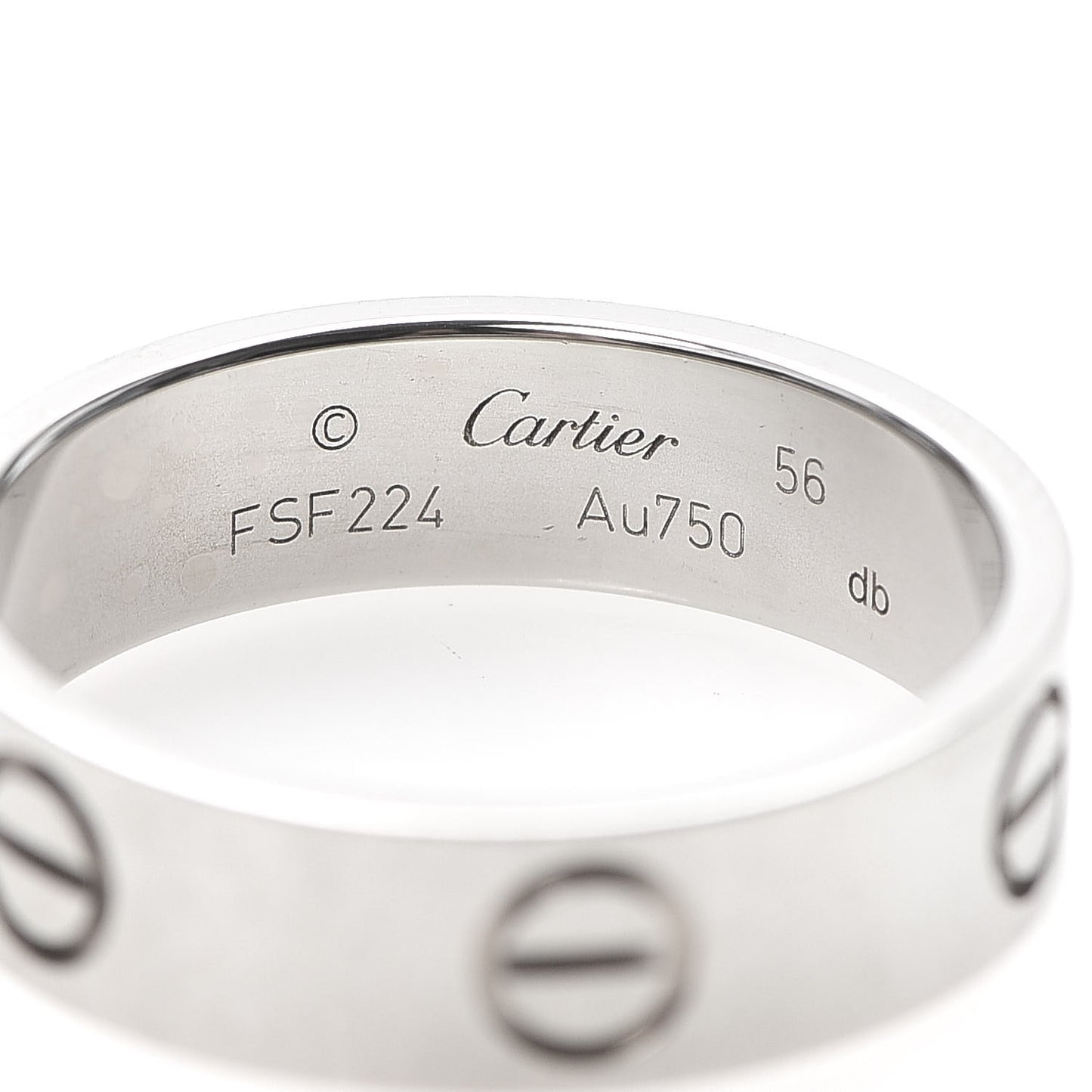 18K White Gold 5.5mm LOVE Ring 56 7.5
