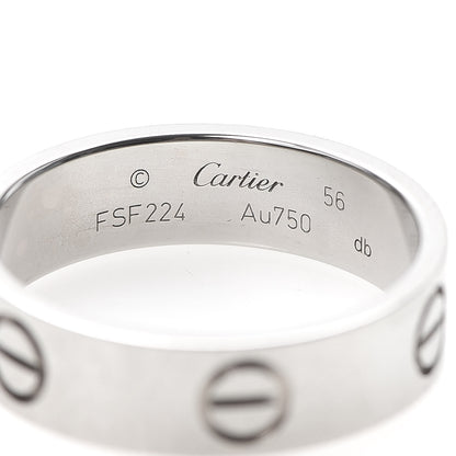 Cartier 18K White Gold 5.5mm LOVE Ring 56 7.5 4 of 5