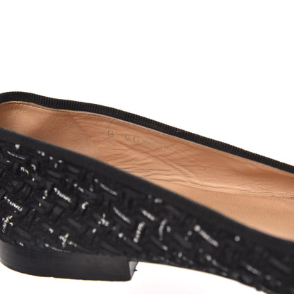 Chanel Tweed Lambskin CC Cap Toe Ballerina Flats 36.5 Black 8 of 11