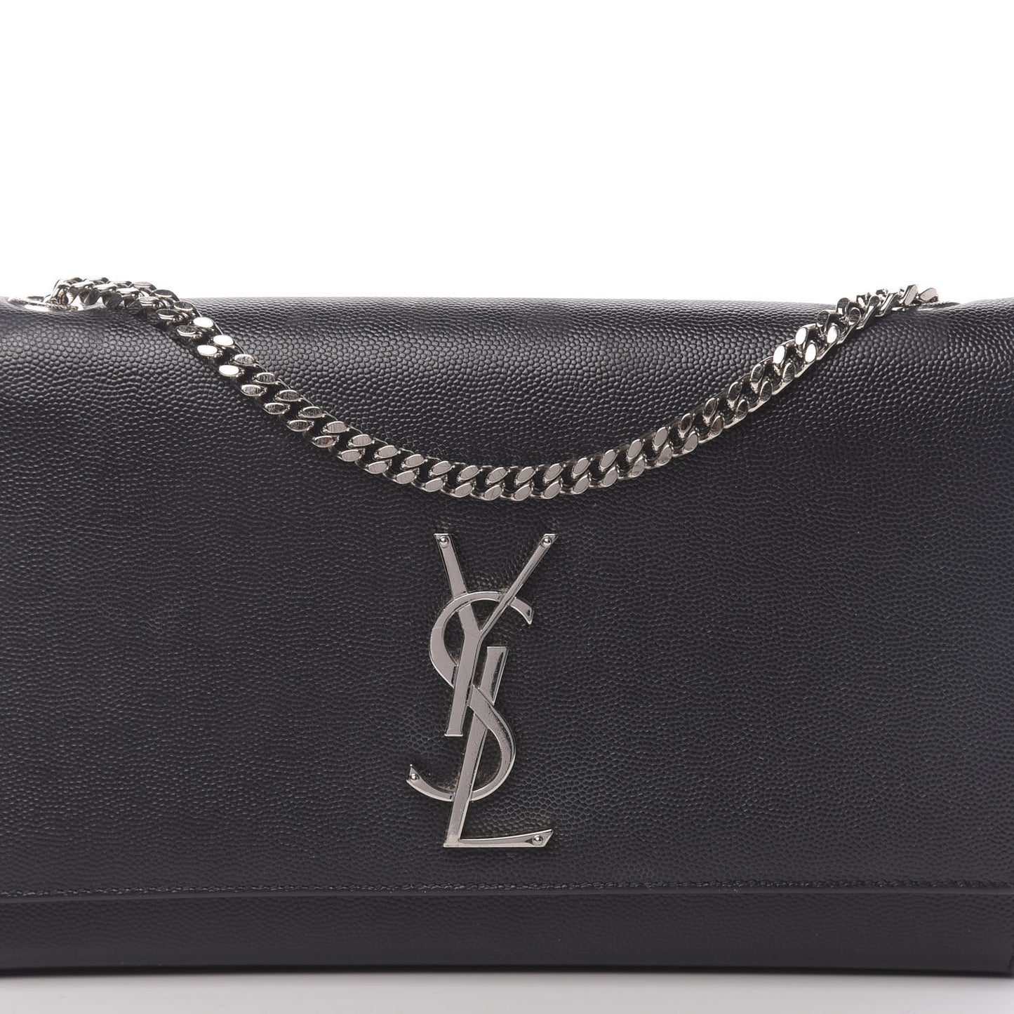 Grain De Poudre Medium Classic Monogram Kate Satchel Black