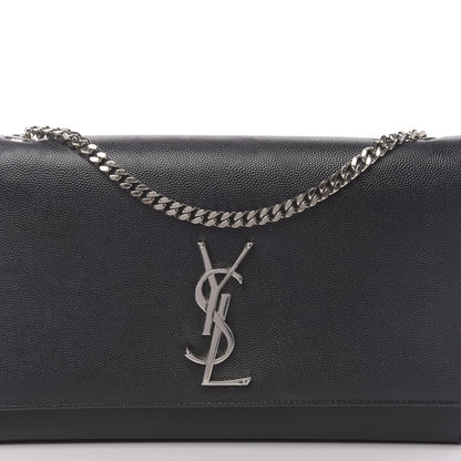 Saint Laurent Grain De Poudre Medium Classic Monogram Kate Satchel Black 8 of 10