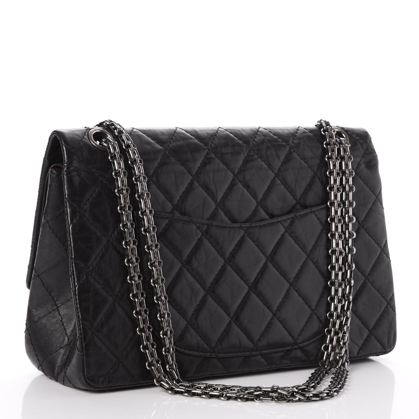 Aged Calfskin Quilted 2.55 Reissue 226 Flap Black