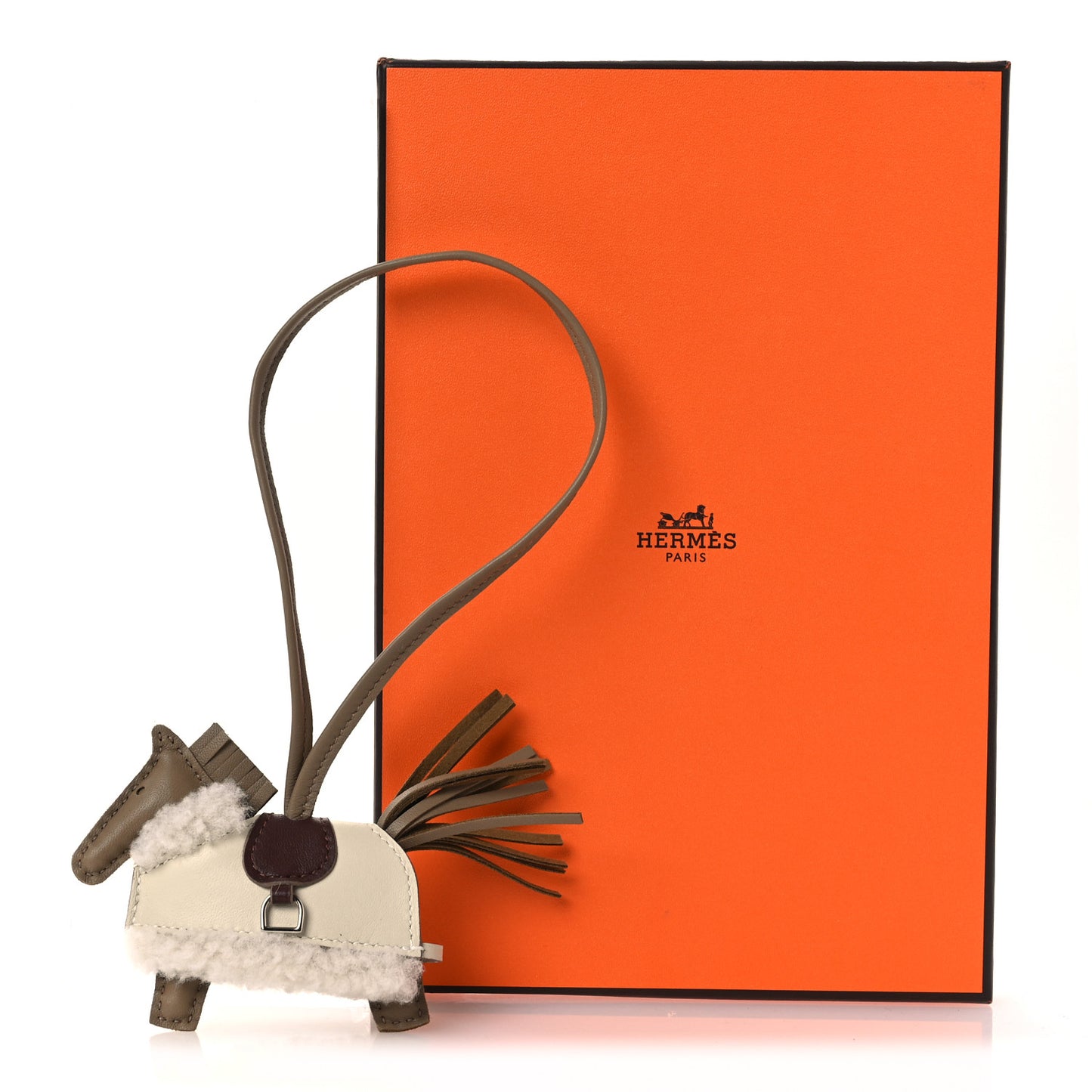 Milo Lambskin Merinos Wool Grigri Rodeo Robeo Plush Bag Charm PM Beige Marfa Terre Craie Ecru