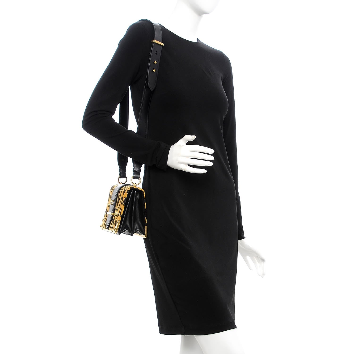 Prada Velvet City Calf Leopard Print Cahier Bag 2 of 7