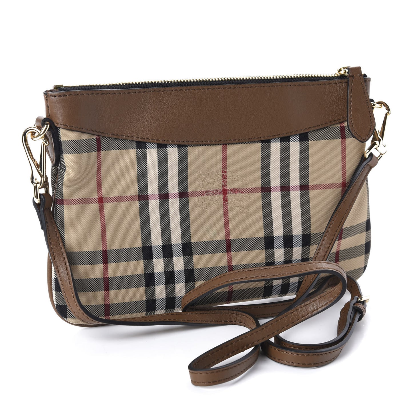 Horseferry Check Peyton Crossbody Clutch Bag Brown