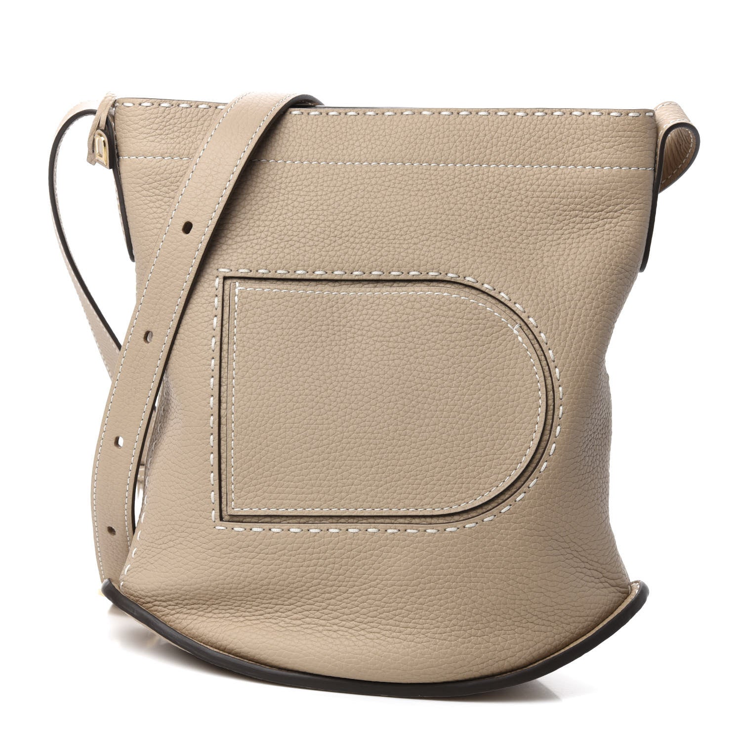 Delvaux Taurillon Pin Daily Surpique Bucket Sand 1 of 10
