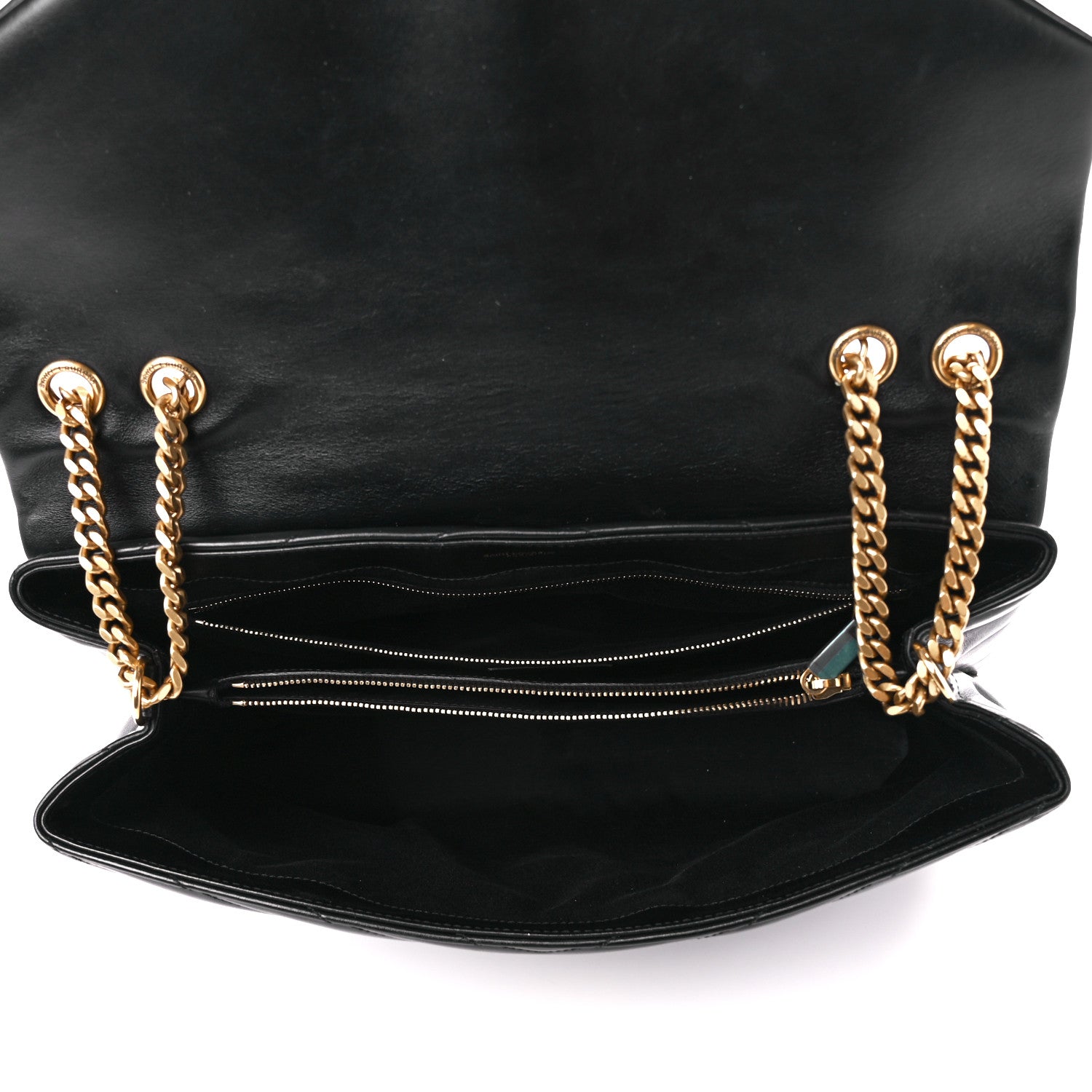 Saint Laurent Calfskin Y Quilted Monogram Large Loulou Chain Satchel Black 5 of 12