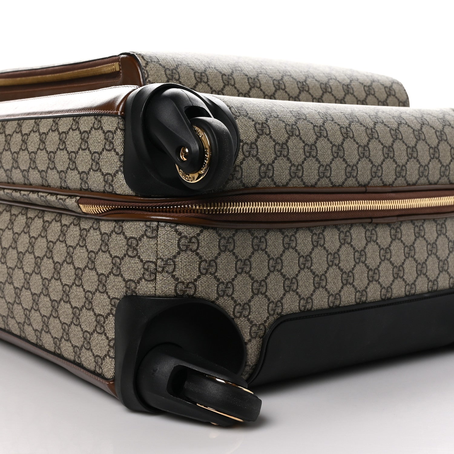 Gucci GG Supreme Monogram Azalea Calfskin Retro Interlocking G Carry On Trolley Beige Ebony Brown Sugar 10 of 11