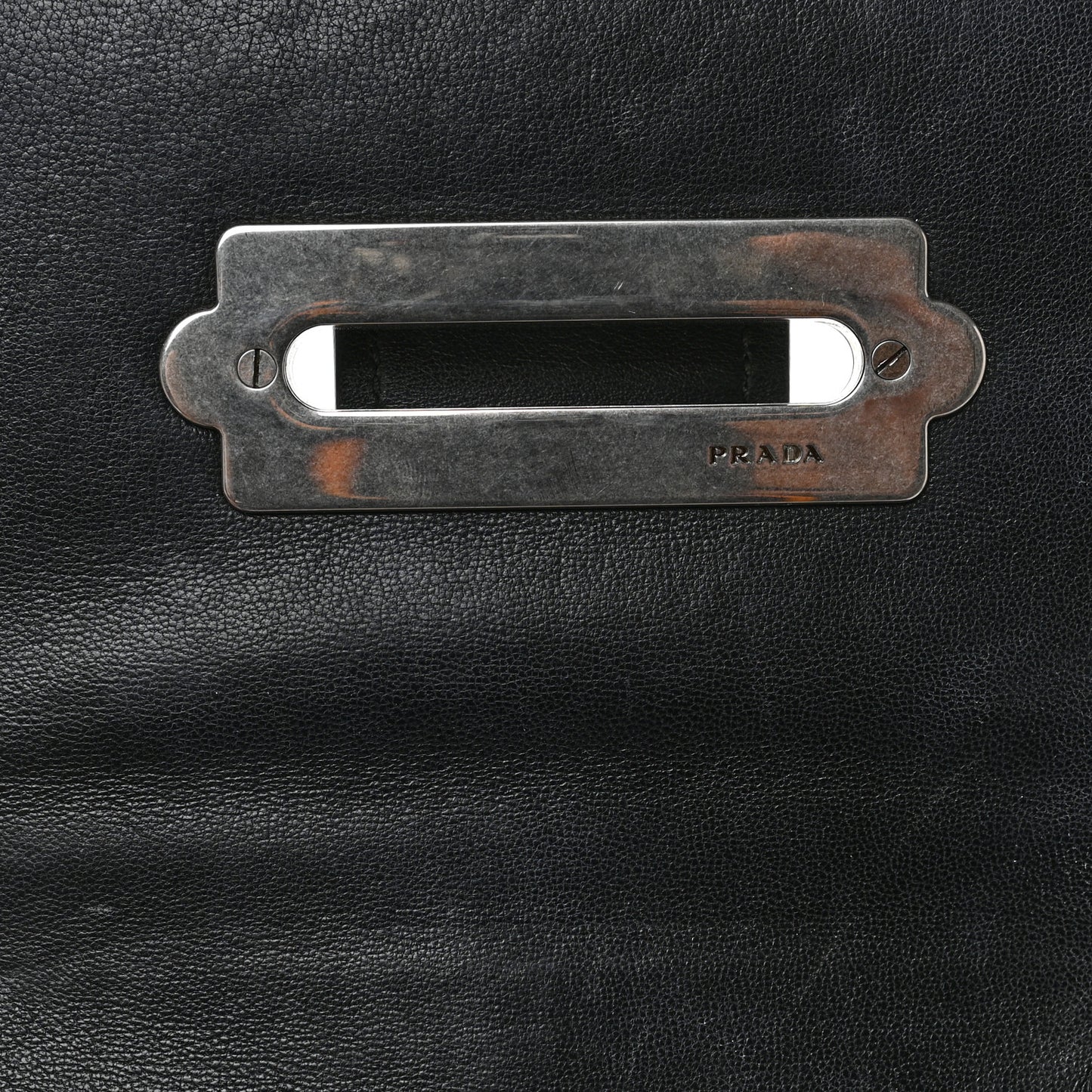 Metallic Vitello Saffiano Cahier Bag Ferro Black