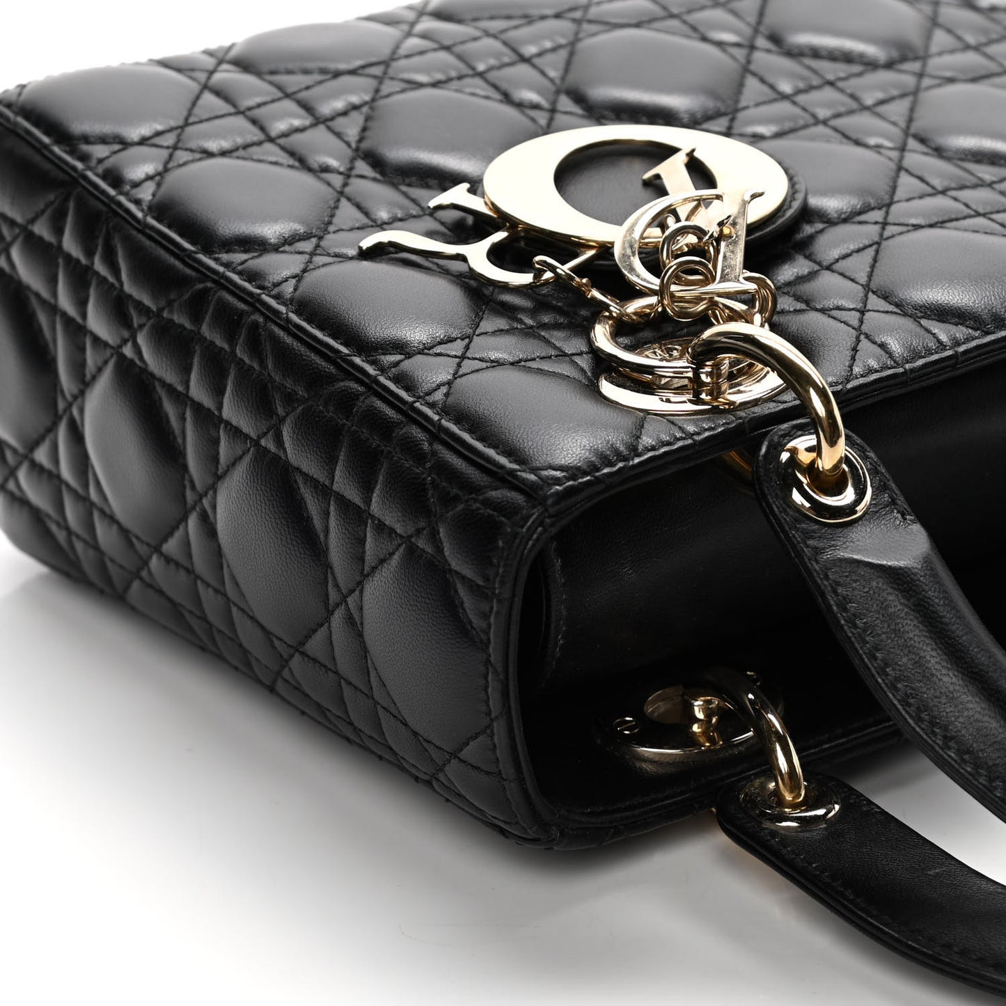 Lambskin Cannage Small Lucky Badges My Lady Dior Black