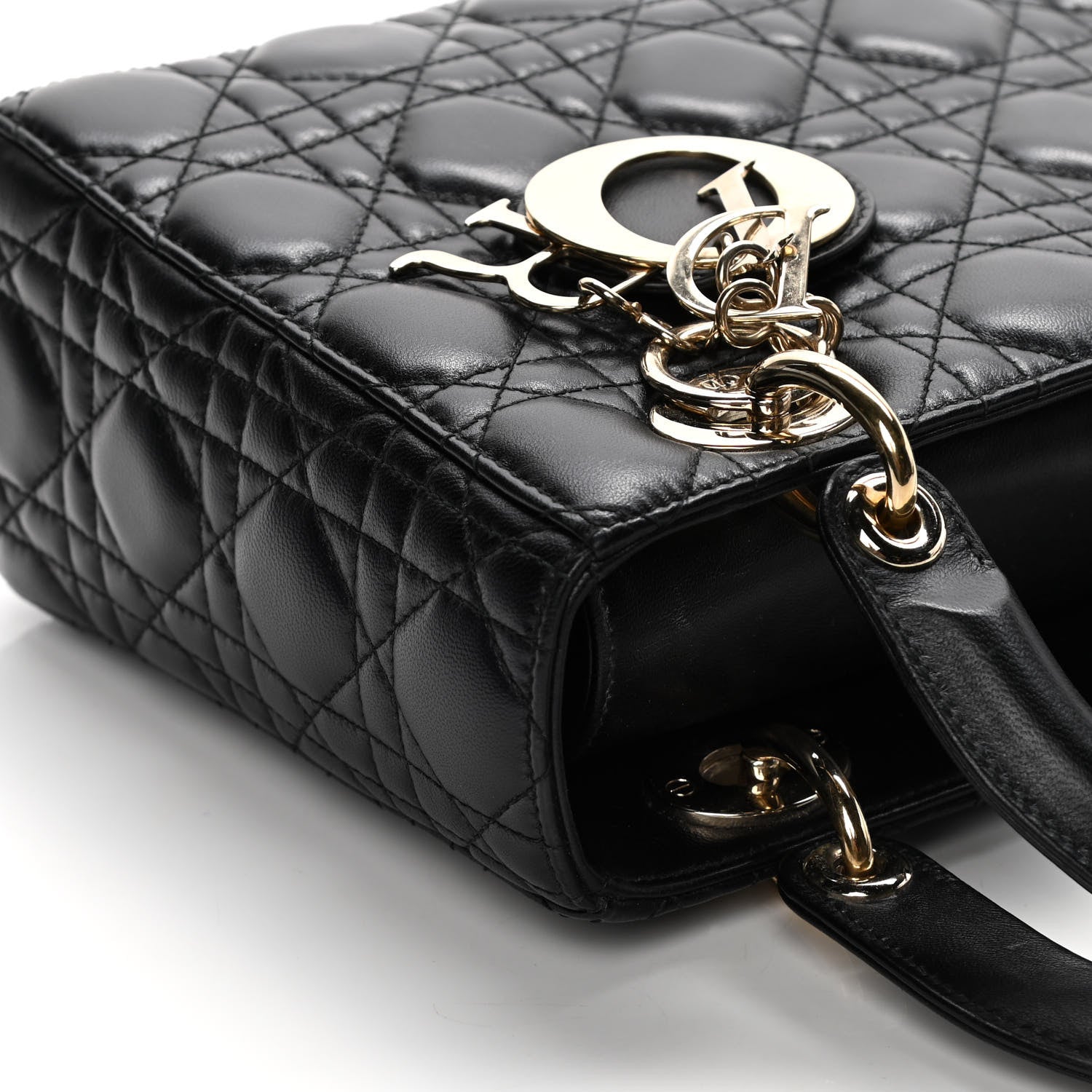 Christian Dior Lambskin Cannage Small Lucky Badges My Lady Dior Black 9 of 14