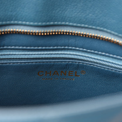 Chanel Caviar Quilted Medallion Tote Turquoise 8 of 10