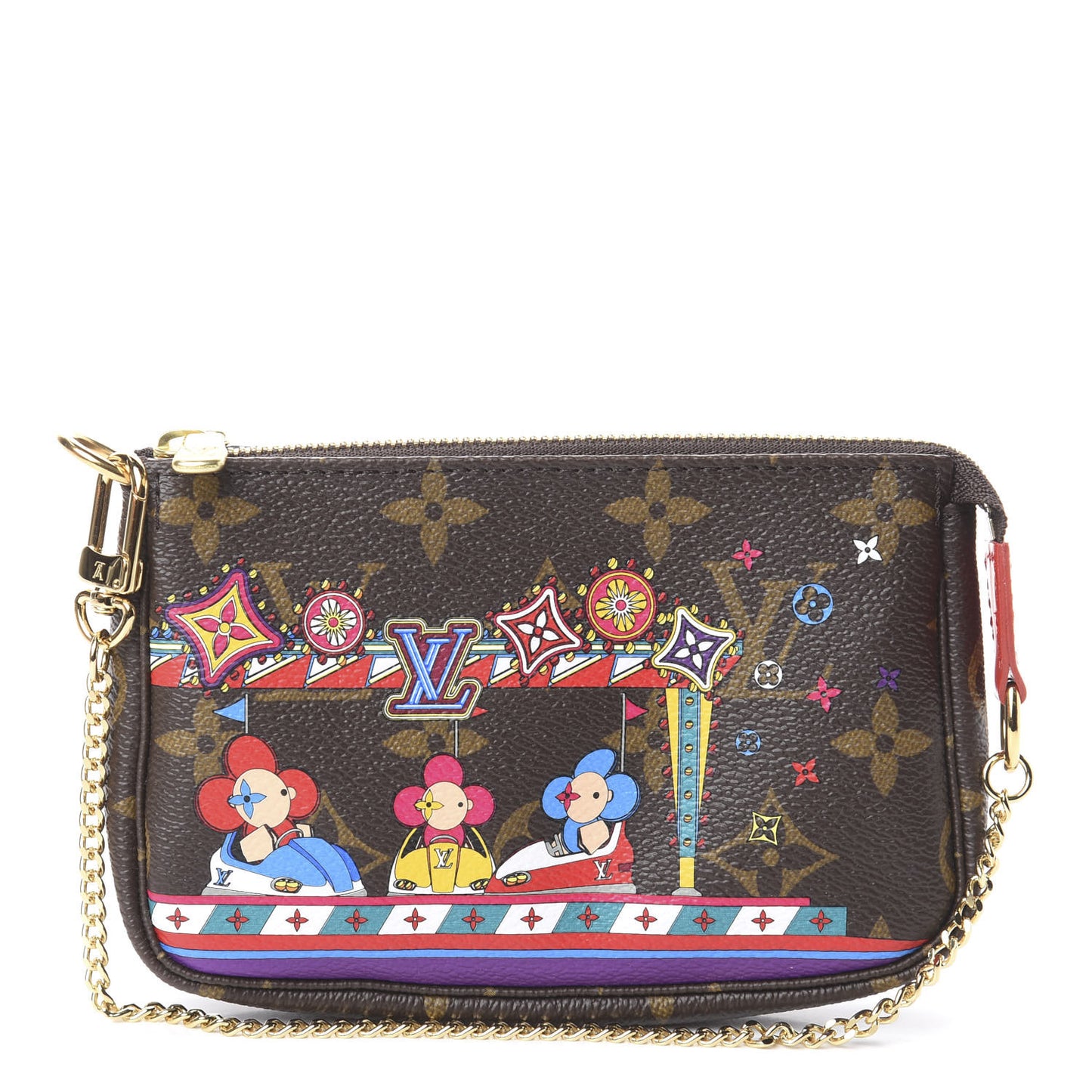 Monogram 2020 Christmas Animation Bumper Cars Mini Pochette Accessories Coquelicot