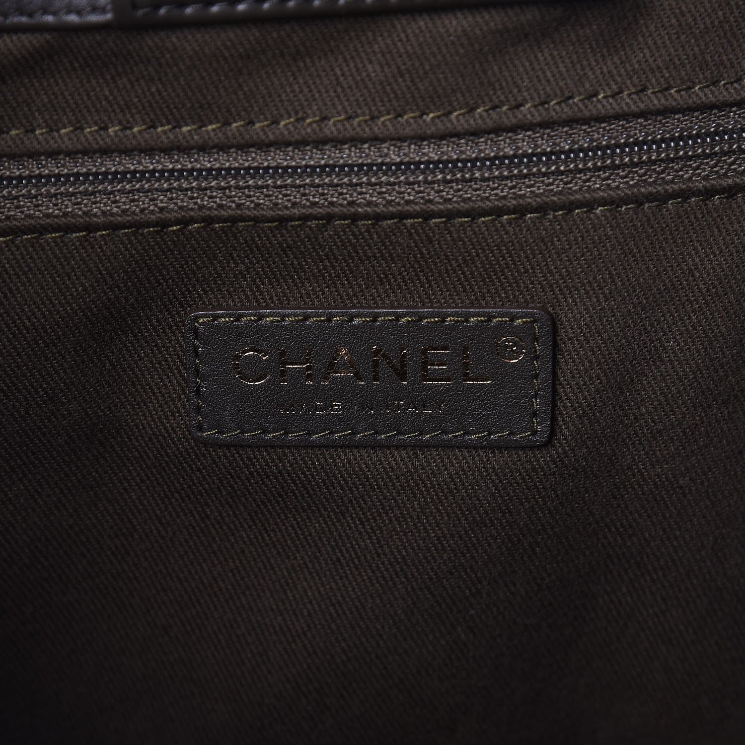 Chanel Aged Calfskin Chevron Large Coco Handle Shopping Tote Dark Green 6 of 8