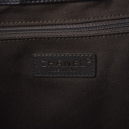 Chanel Aged Calfskin Chevron Large Coco Handle Shopping Tote Dark Green 6 of 8