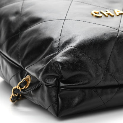 Chanel Shiny Calfskin Quilted Chanel 22 Backpack Black 9 of 10