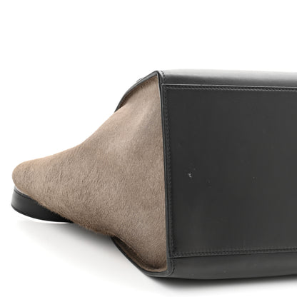 Celine Pony Hair Smooth Calfskin Tri-Color Medium Trapeze Blue Taupe Black 8 of 11