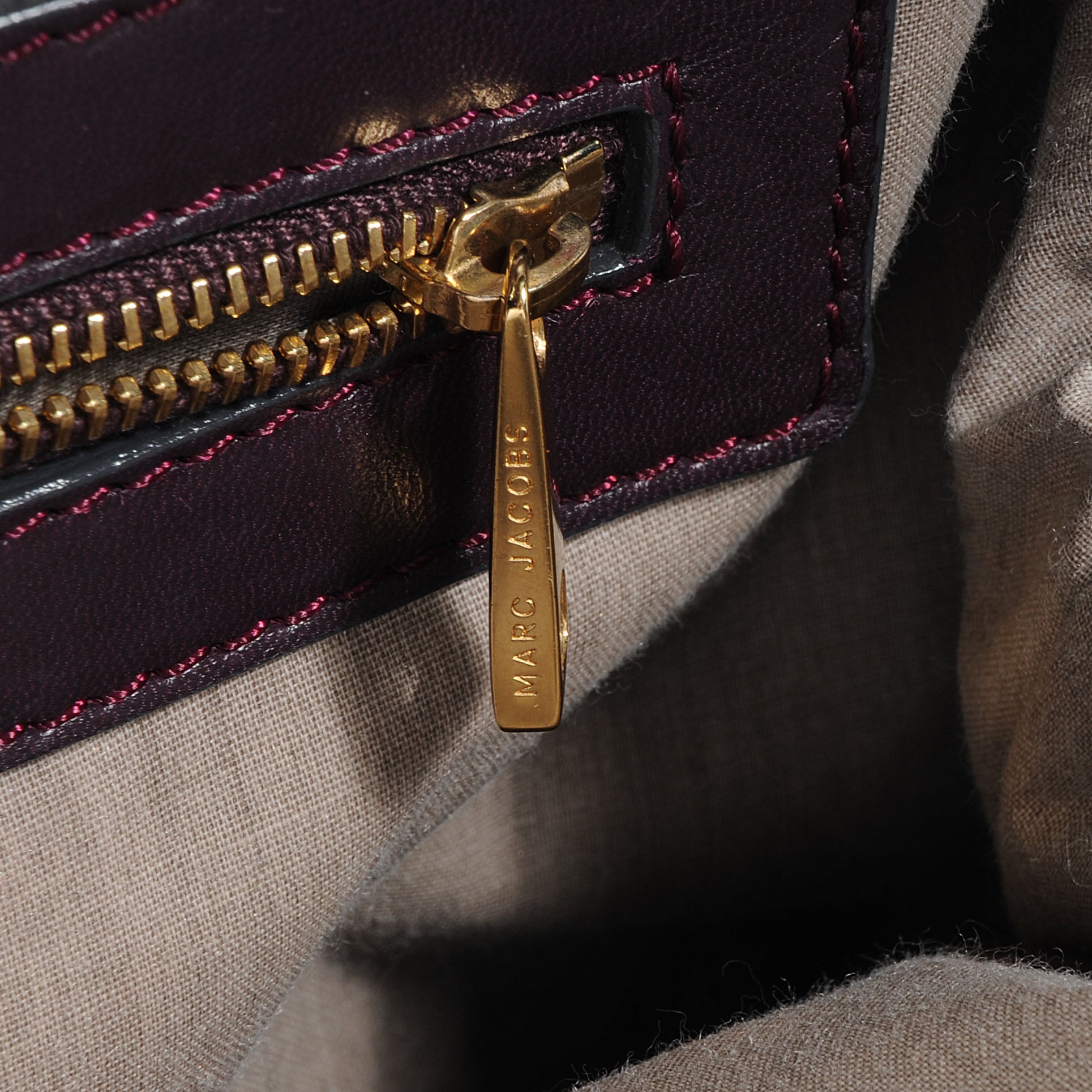 Marc Jacobs Calfskin Quilted Elastic Mina Stam Plum 8 of 9