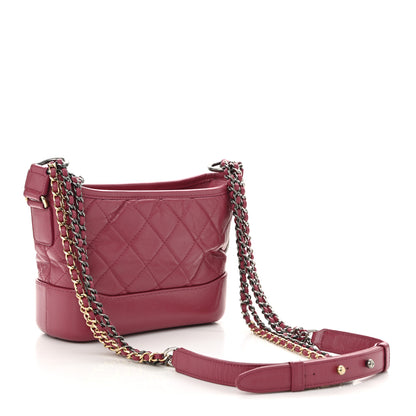 Chanel Aged Calfskin Quilted Small Gabrielle Hobo Fuchsia 3 of 10