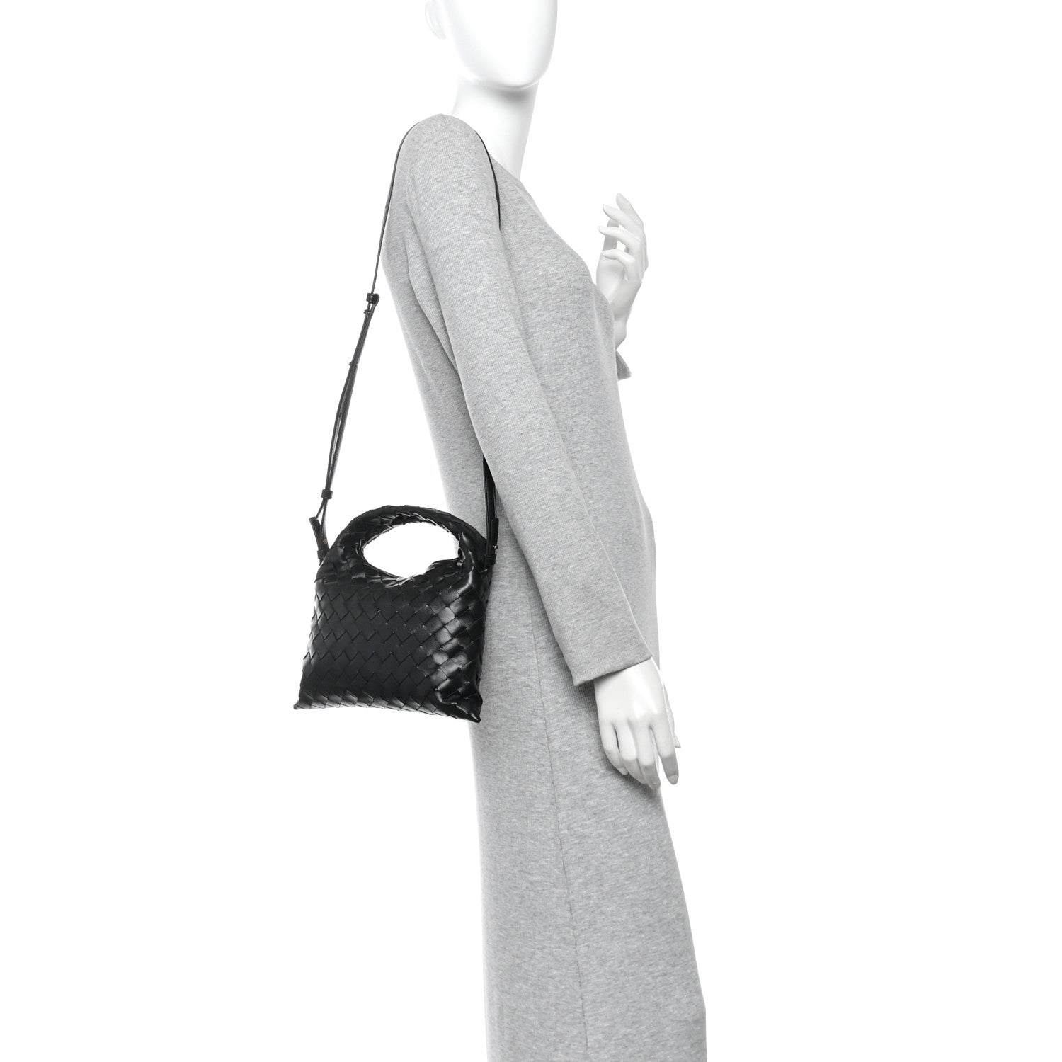 Bottega Veneta Calfskin Intrecciato Mini Hop Black 2 of 10
