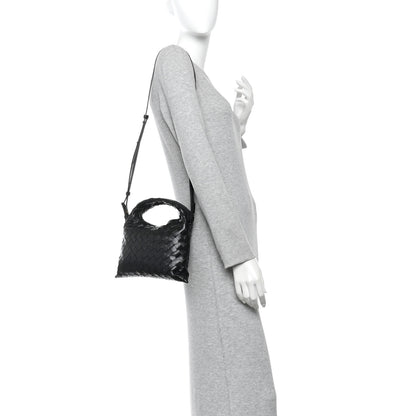 Bottega Veneta Calfskin Intrecciato Mini Hop Black 2 of 10