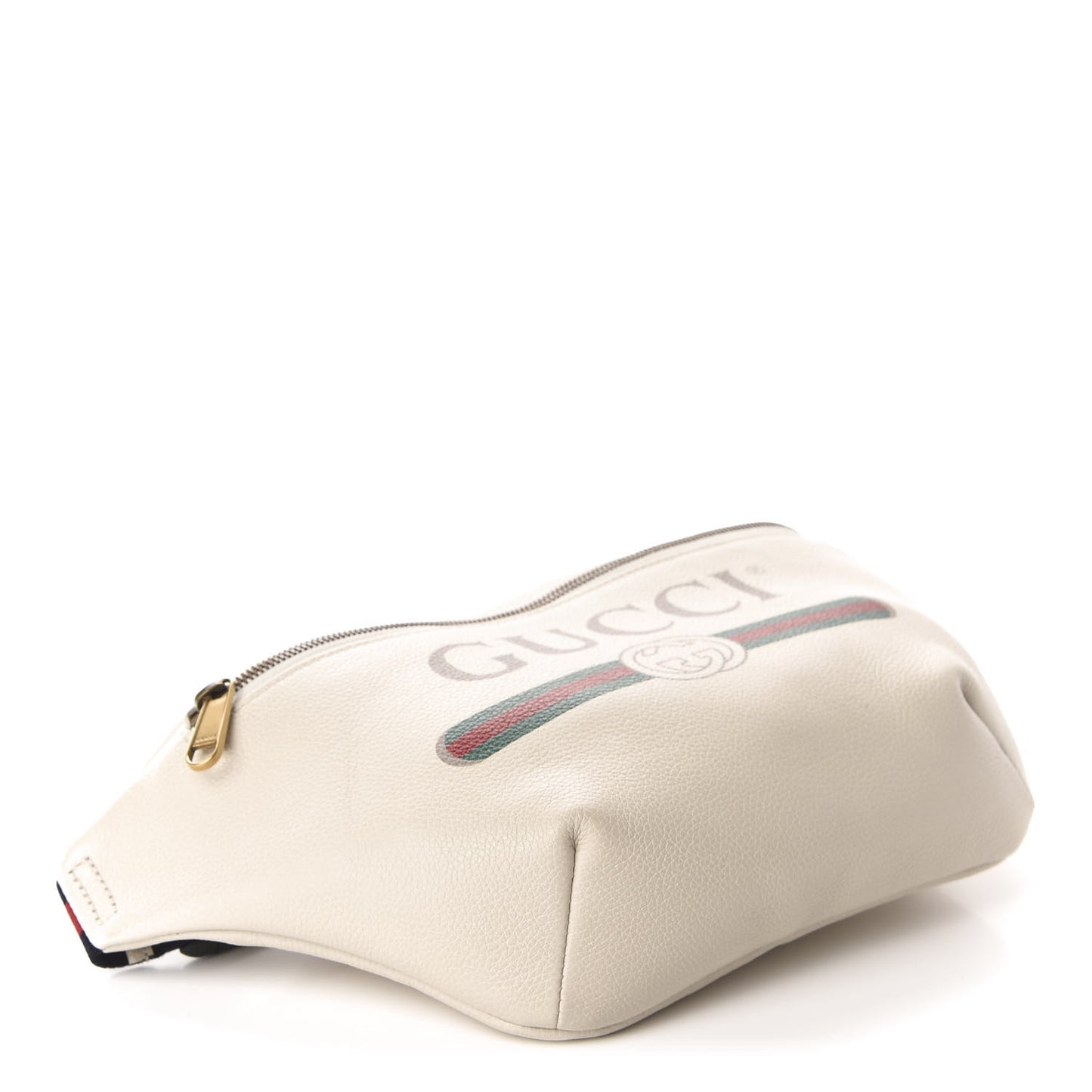 Grained Calfskin Logo Belt Bag White