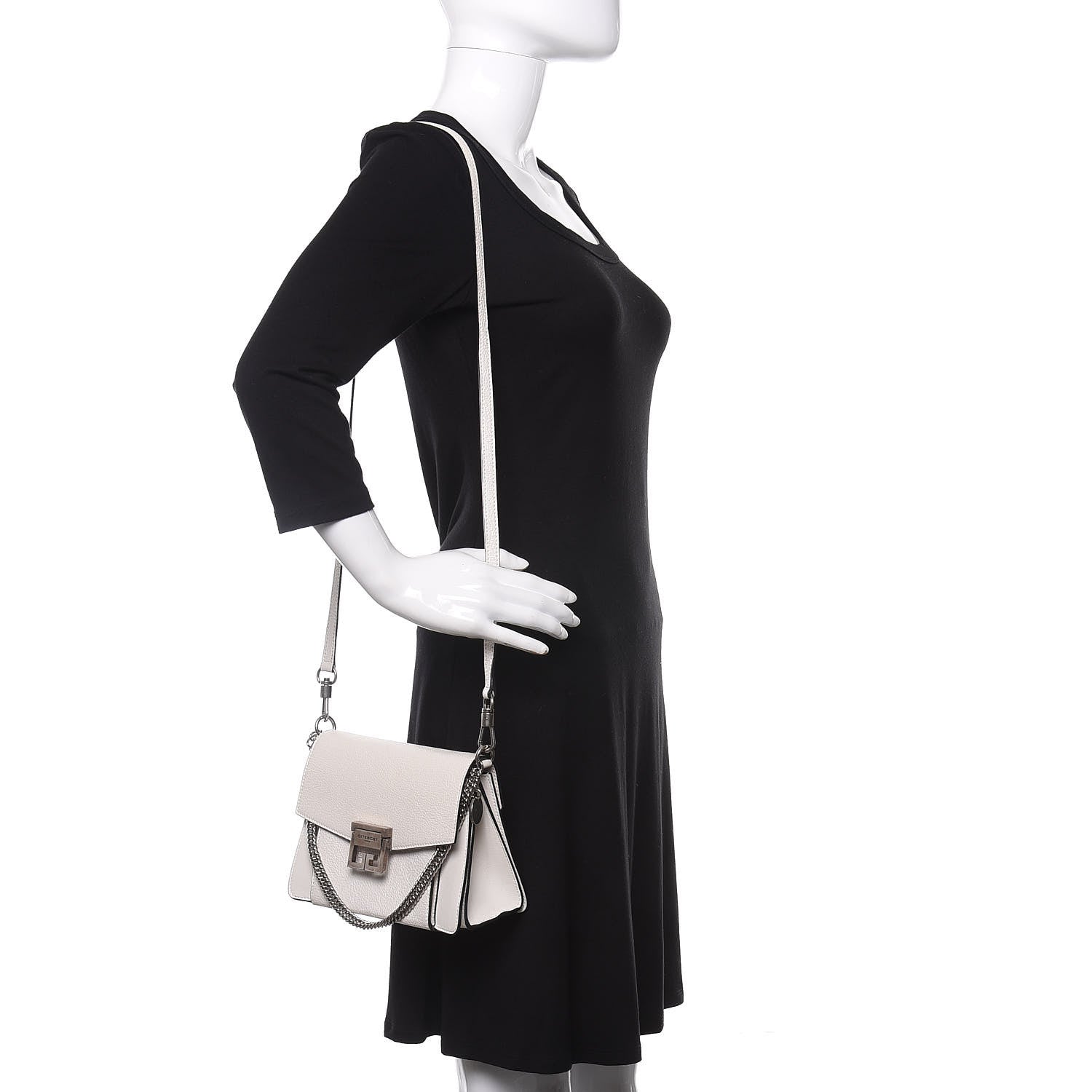 Givenchy Goatskin Small GV3 Shoulder Bag White 3 of 8