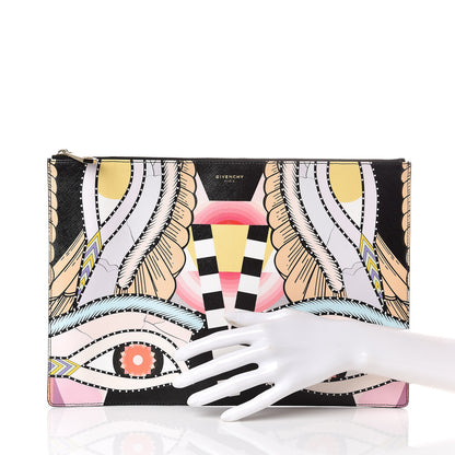 Givenchy Calfskin Egyptian Print Large Flat Pouch 2 of 6