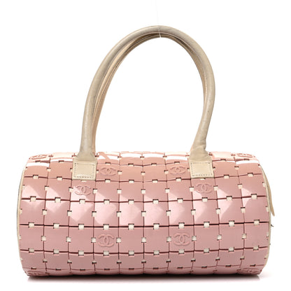 Chanel Lambskin Resin Tile Bowler Pink 1 of 12