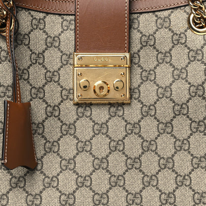 Gucci GG Supreme Monogram Medium Padlock Tote Beige Cuir 8 of 10