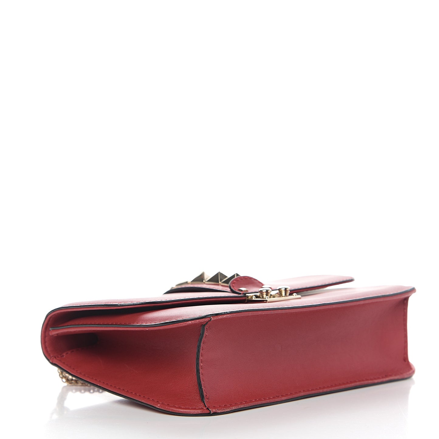 Vitello Medium Glam Lock Rockstud Flap Red