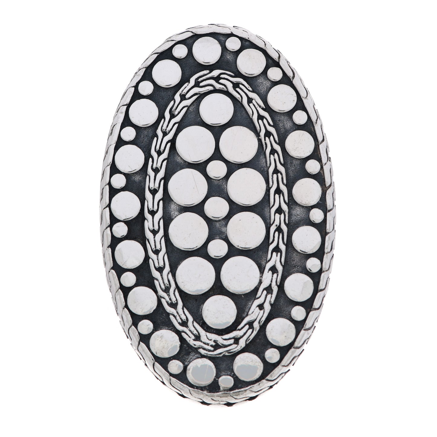 Sterling Silver Dot Oval Ring 54 7