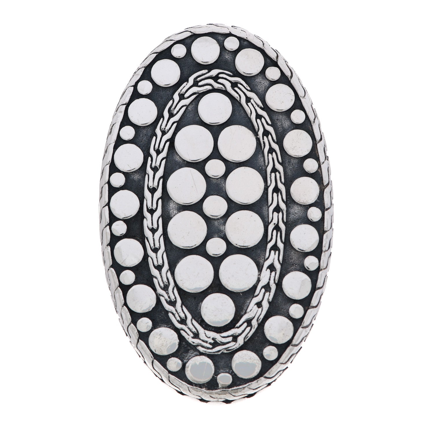 John Hardy Sterling Silver Dot Oval Ring 54 7 1 of 6