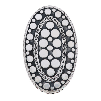 John Hardy Sterling Silver Dot Oval Ring 54 7 1 of 6