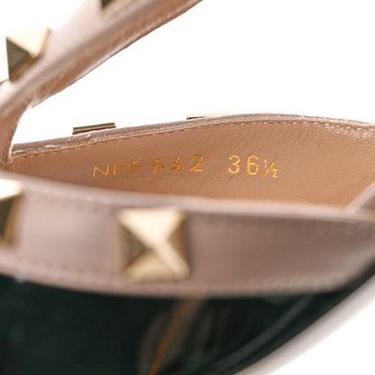 Valentino Garavani Patent Rockstud Cross Strap D'Orsay 55mm Pumps 36.5 Black Poudre 6 of 11
