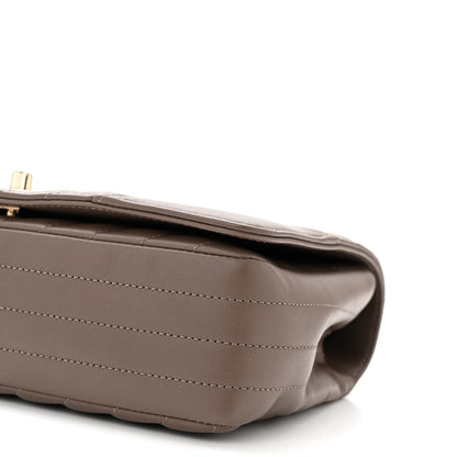 Chanel Calfskin Chevron Quilted Medium Statement Flap Khaki 10 of 11