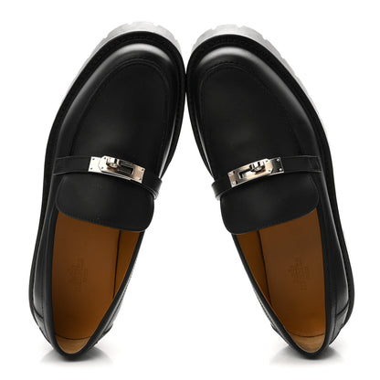 Hermes Calfskin First Derby Shoes 38 Black 2 of 10