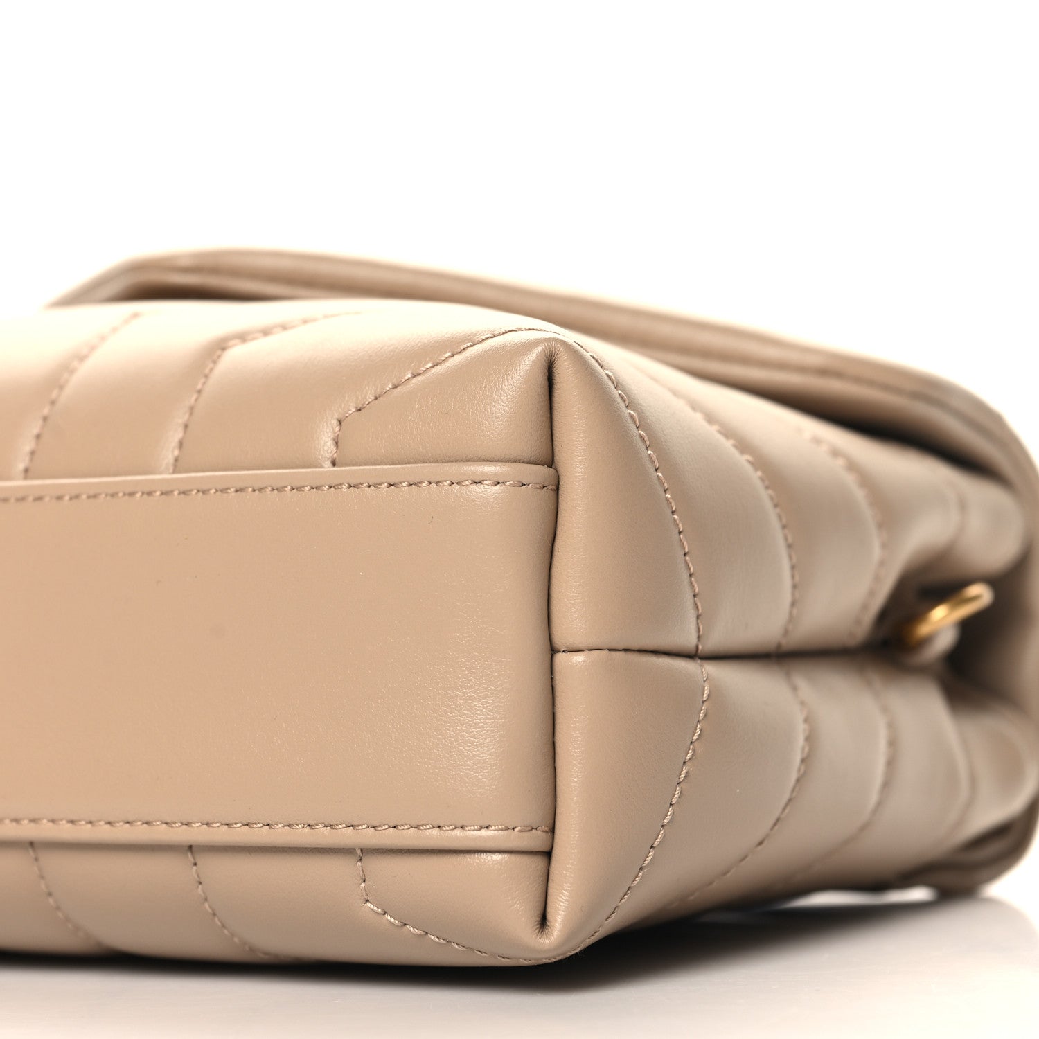 Saint Laurent Calfskin Y Quilted Monogram Toy Loulou Crossbody Bag Taupe 10 of 10