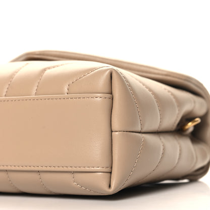 Saint Laurent Calfskin Y Quilted Monogram Toy Loulou Crossbody Bag Taupe 10 of 10