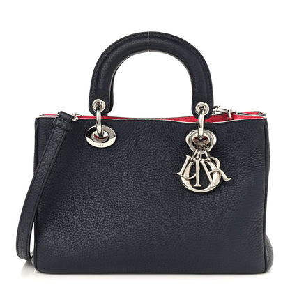Christian Dior Bullcalf Small Diorissimo Tote Navy Fuchsia 1 of 13