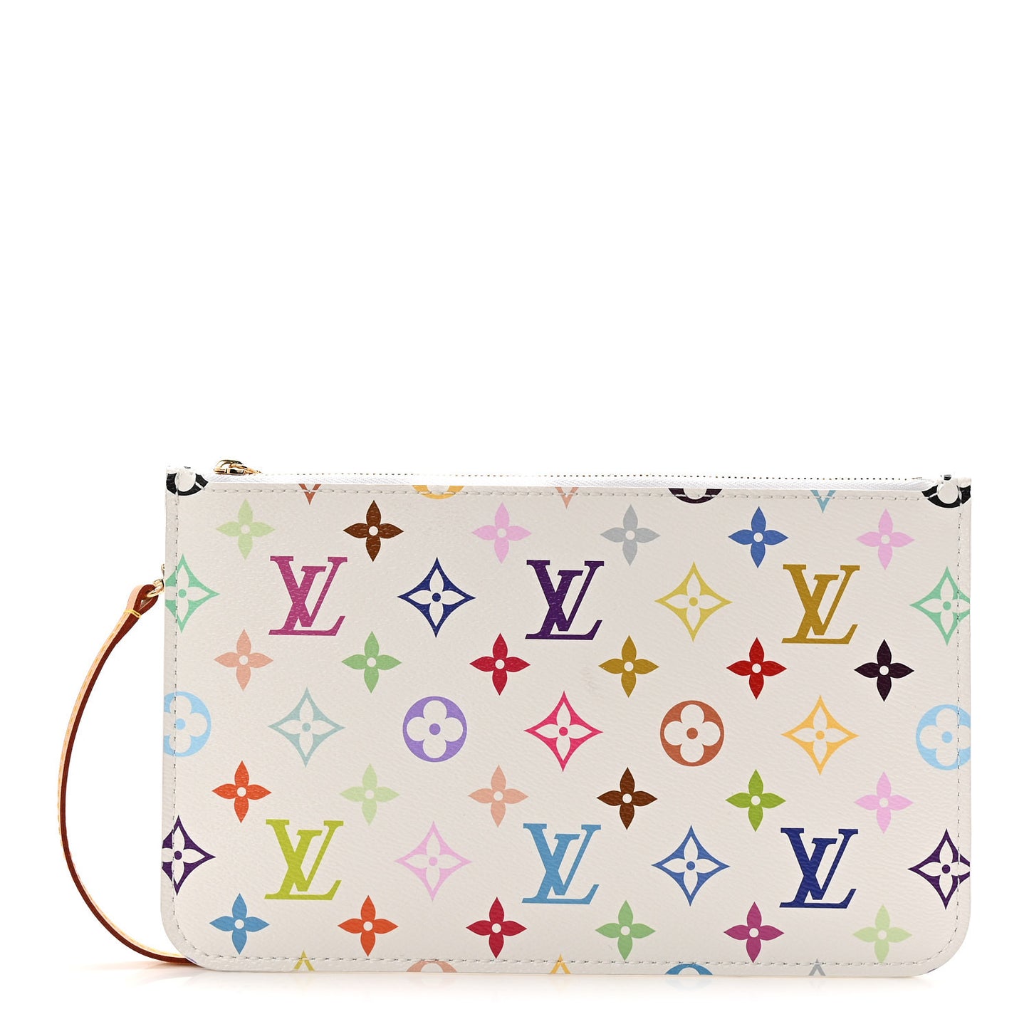 LV X TM Monogram Multicolor Neverfull Pochette White