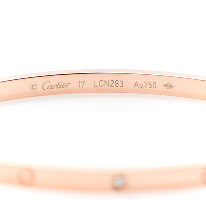 Cartier 18K Pink Gold 6 Diamond Small LOVE Bracelet 17 5 of 7