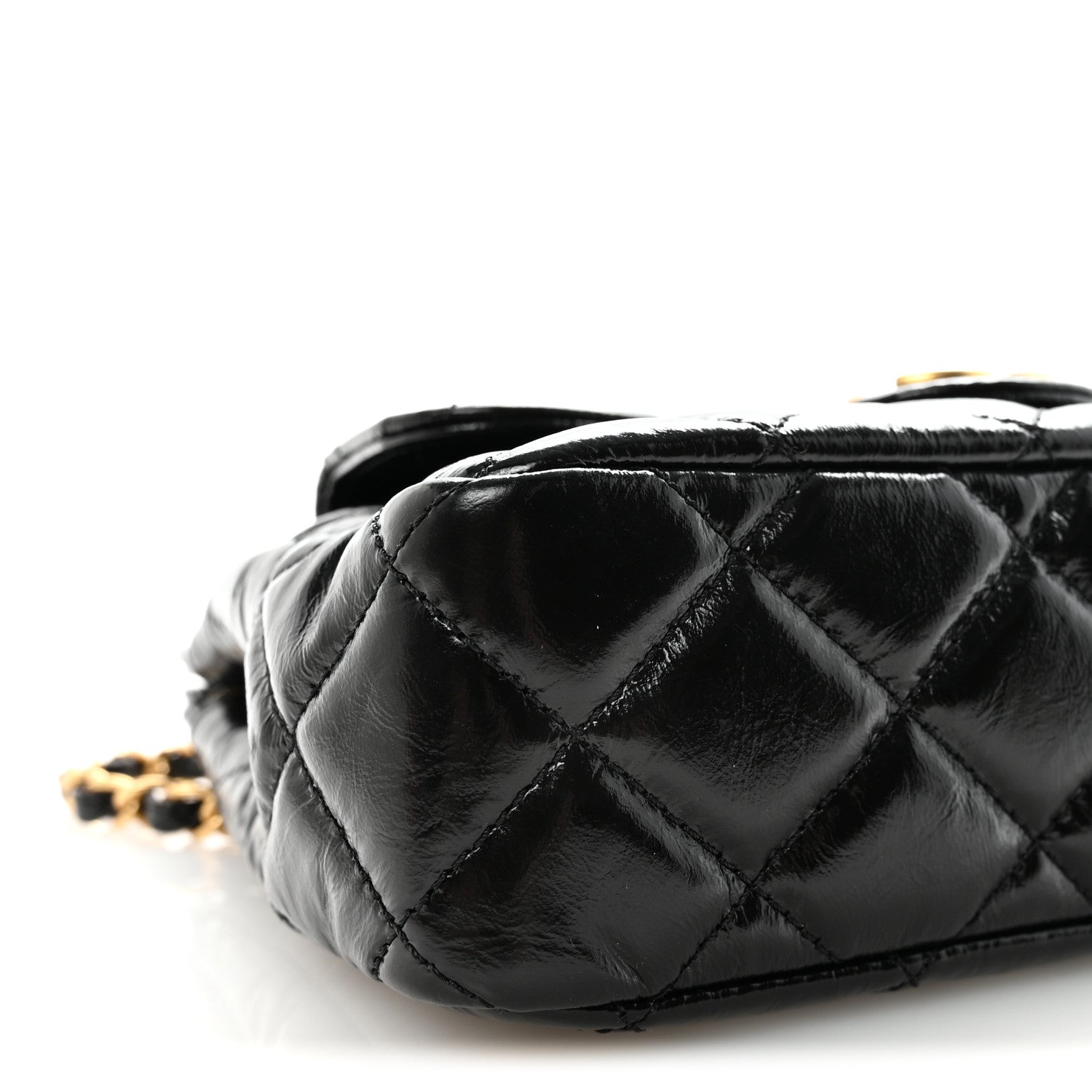 Chanel Shiny Crumpled Calfskin Quilted Small Wavy CC Hobo Black 9 of 11