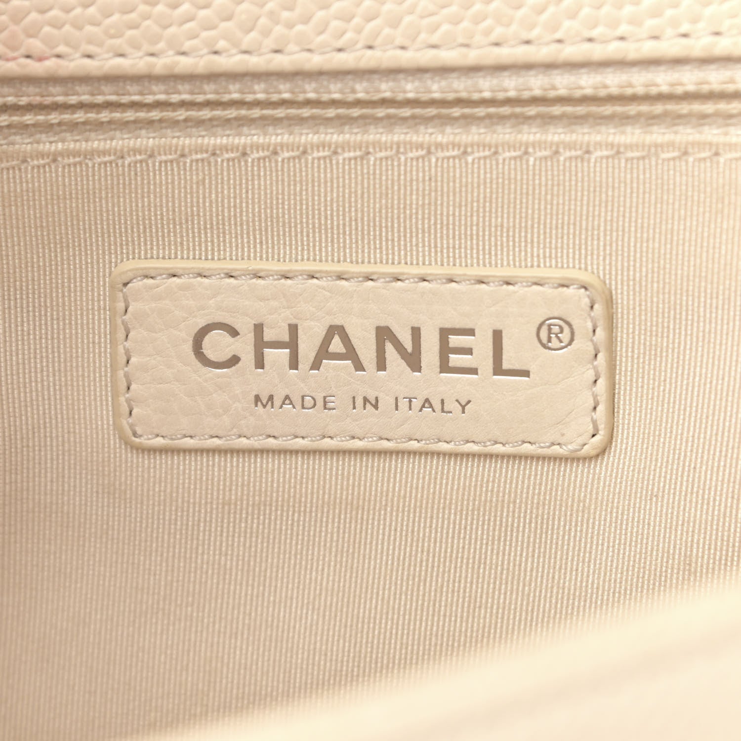 Chanel Caviar Chevron Quilted New Medium Boy Flap Beige 5 of 15